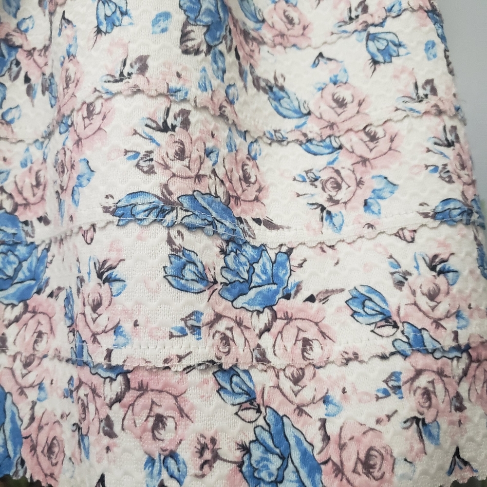 HOCO! Sans Souci White Floral Tea Party Cupcake Dress L StraplessSans Souci HOCO - Picture 5 of 16